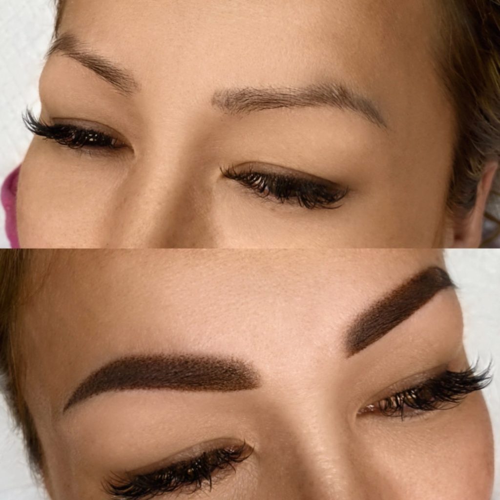 Permanent eyebrows tattoo powder brows permanent makeup nano San Diego 