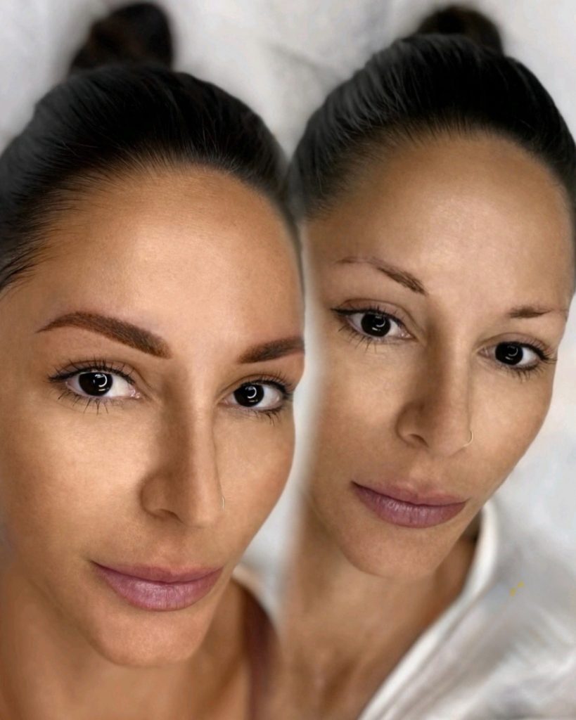 Permanent eyebrows tattoo powder brows healed long lasting permanent makeup San Diego 