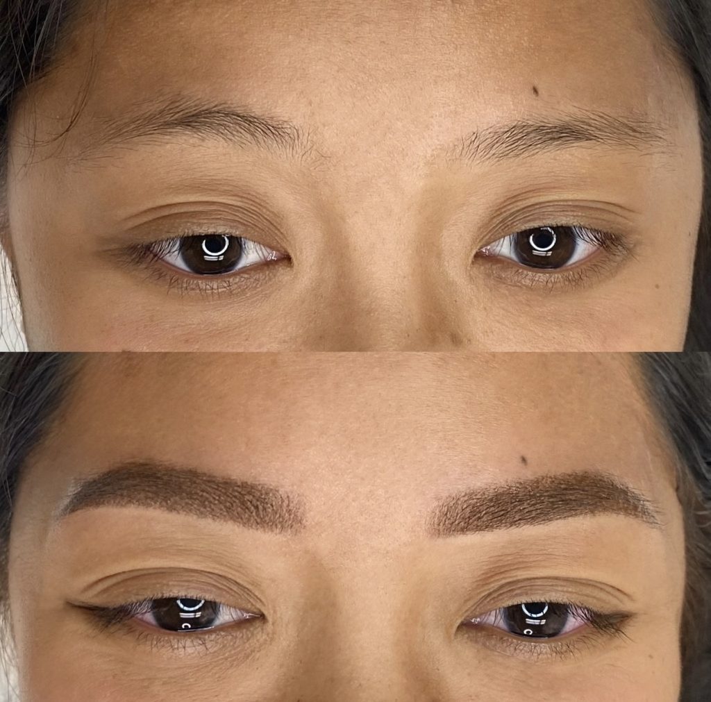 Permanent makeup eyebrows tattoo powder brows nano healed San Diego