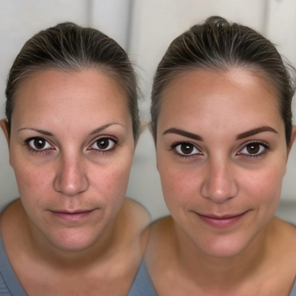 Permanent makeup powder brows tattoo nano eyebrows microblading natural healed San Diego